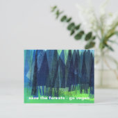 Carte Postale sauver les forêts - go vegan (Debout devant)