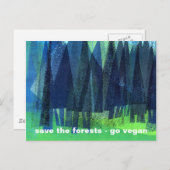 Carte Postale sauver les forêts - go vegan (Devant / Derrière)