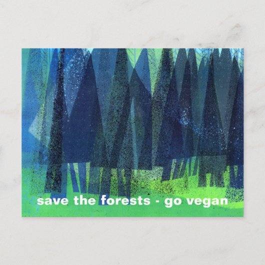 Carte Postale sauver les forêts - go vegan (Devant)