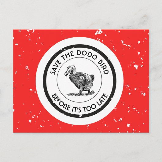 CARTE POSTALE SAUVER L'OISEAU DE DODO (Devant)