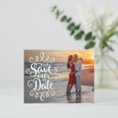 Carte Postale Sauver notre date de mariage | Écriture manuscrite (Debout devant)