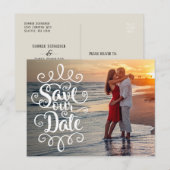 Carte Postale Sauver notre date de mariage | Écriture manuscrite (Devant / Derrière)