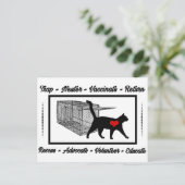 Carte Postale Sauvetage de chat TNR Piège Stérilisation Adoption (Debout devant)