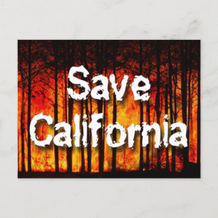 Carte Postale Sauvez la Californie des incendies de forêt