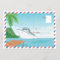Carte postale "Sauvez la date" pour une croisière