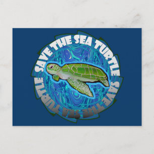 Carte Postale Sauvez la tortue de mer