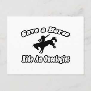 Carte Postale Sauvez le cheval, équitation Oncologiste