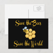 Carte Postale Sauvez les abeilles Sauvez le monde (Devant / Derrière)