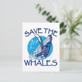 Carte Postale Sauvez les baleines (Debout devant)