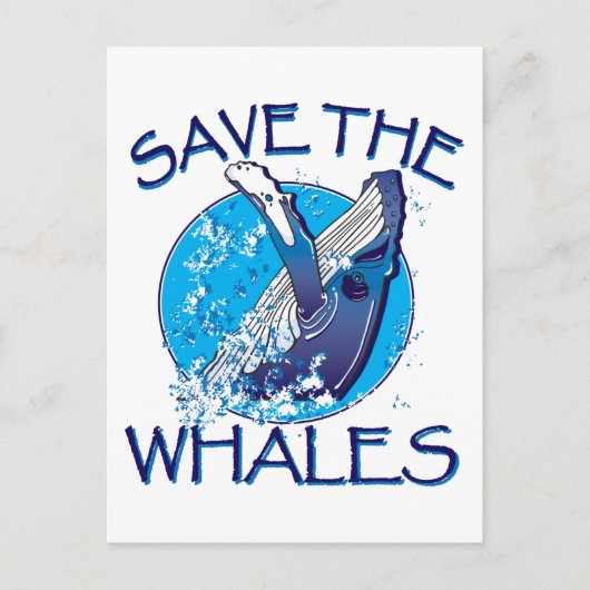 Carte Postale Sauvez les baleines (Devant)