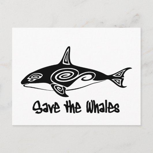 Carte Postale Sauvez les baleines (Devant)