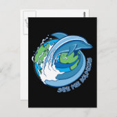 Carte Postale Sauvez les dauphins (Devant / Derrière)