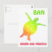 Carte Postale Sauvez les déchets plastiques de l'interdiction de (Devant / Derrière)