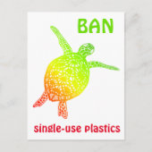 Carte Postale Sauvez les déchets plastiques de l'interdiction de (Devant)