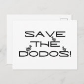 Carte Postale SAUVEZ LES DODOS ! Citation drôle (Devant / Derrière)