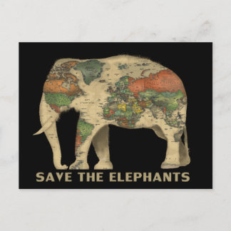 Carte Postale Sauvez les éléphants