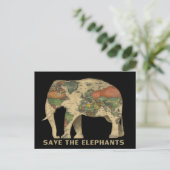 Carte Postale Sauvez les éléphants (Debout devant)