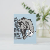 Carte Postale Sauvez les éléphants Interdire la chasse au trophé (Debout devant)