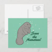Carte Postale Sauvez les lamantins ! (Devant / Derrière)