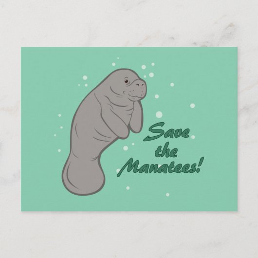 Carte Postale Sauvez les lamantins ! (Devant)