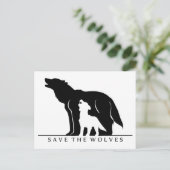 Carte Postale Sauvez les loups (ver blanc). (Debout devant)