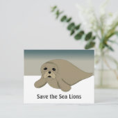 Carte Postale Sauvez les Otaries (Debout devant)