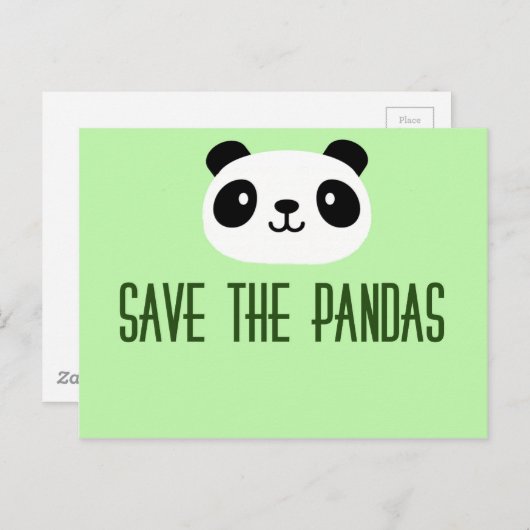 Carte Postale Sauvez Les Pandas (Devant / Derrière)