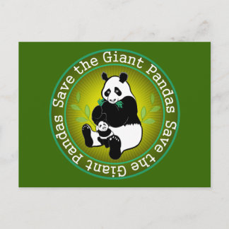 Carte Postale Sauvez les pandas géants