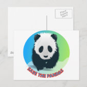Carte Postale Sauvez Les Pandas. Ours Panda (Devant / Derrière)