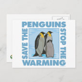 Carte Postale Sauvez les pingouins (Devant / Derrière)