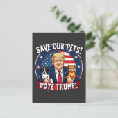 Carte Postale Sauvez nos animaux de compagnie Votez Trump Pets F (Debout devant)