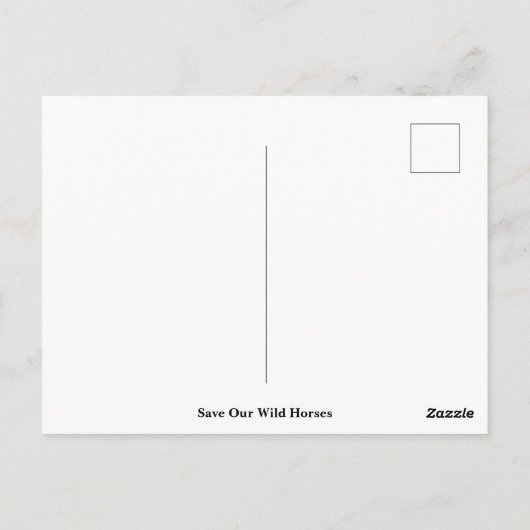 Carte Postale Sauvez nos chevaux sauvages (Dos)