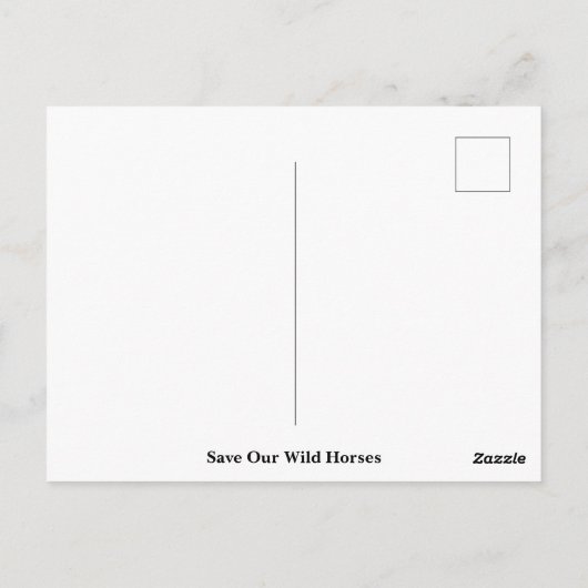 Carte Postale Sauvez nos chevaux sauvages (Dos)