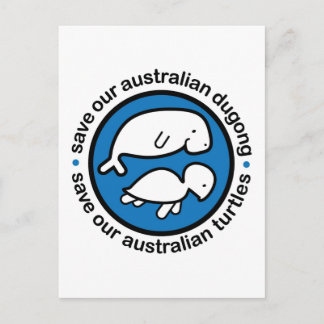 Carte Postale Sauvez nos dugong & tortues