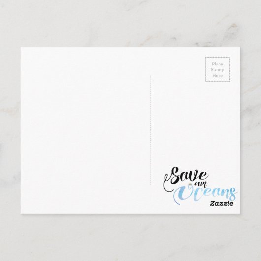 Carte Postale Sauvez nos océans (Dos)