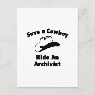 Carte Postale Sauvez un Cowboy .. Monter à bord d'un archiviste