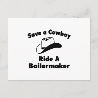 Carte Postale Sauvez un Cowboy .. Monter à bord d'un chaudronnie