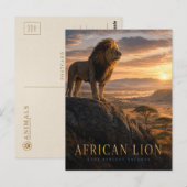 Carte Postale Savane de lions d'Afrique ANIMALS (Devant / Derrière)