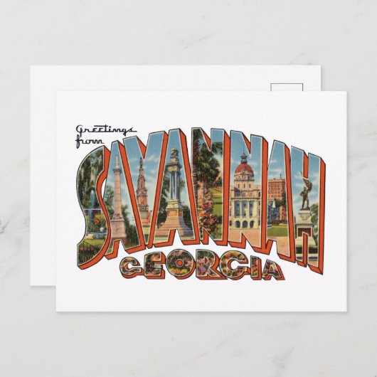 Carte Postale Savannah GA (Devant / Derrière)