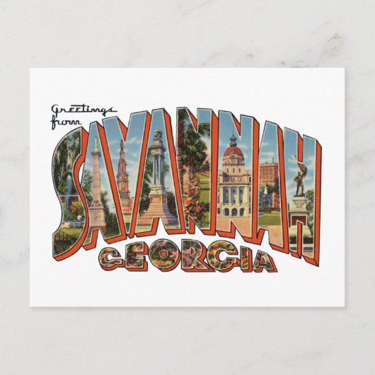 Carte Postale Savannah GA (Devant)