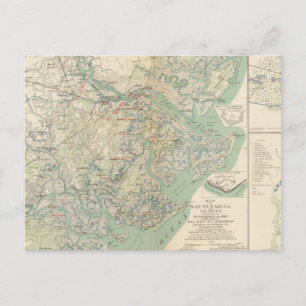 Carte Postale Savannah, Ga et environs