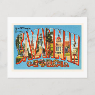 Carte Postale Savannah Georgia GA Vieux souvenir Vintage voyage