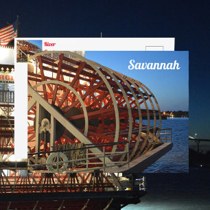 Carte postale Savannah Georgia Riverboat Paddle Wh