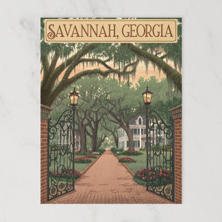 Carte Postale Savannah, Géorgie