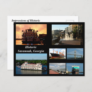 Carte postale Savannah, Géorgie Holiday