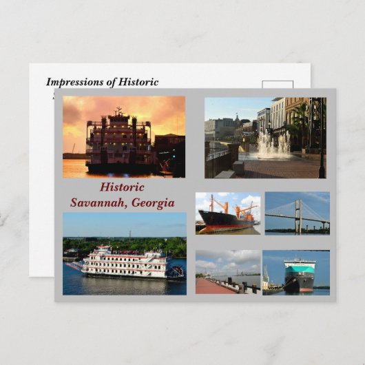 Carte postale Savannah, Géorgie Holiday (Devant / Derrière)