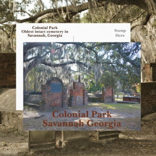 Carte Postale Savannah Géorgie Parc Colonial Photographique