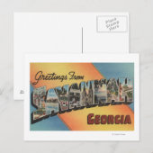 Carte Postale Savannah, Géorgie - Scènes de grandes lettres (Devant / Derrière)