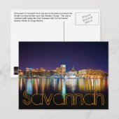 Carte Postale Savannah, Georiga, États-Unis (Devant / Derrière)