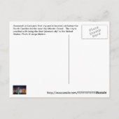 Carte Postale Savannah, Georiga, États-Unis (Dos)